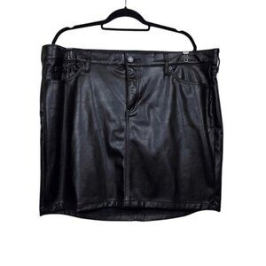 Torrid Womens Black 5 Pocket Faux Leather Mini Skirt Size 22 NWT
